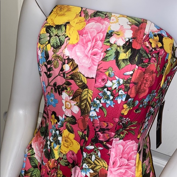 NWT NY&CO Strapless Floral Dress w/ POCKETS! - Picture 2 of 11